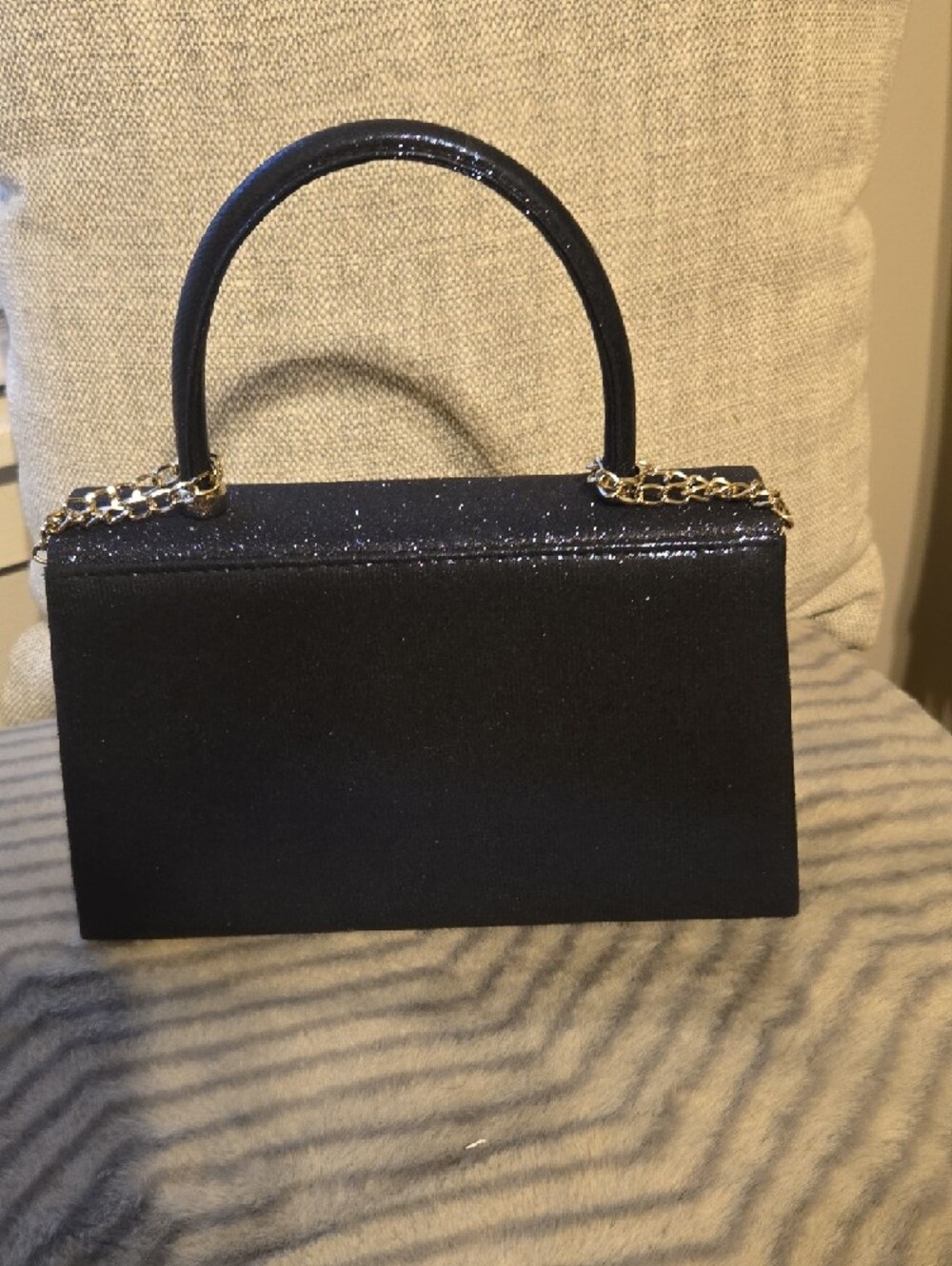 Elegant Navy Sparkle Top-Handle Evening Bag ๐ Women's - Picture 5 of 8